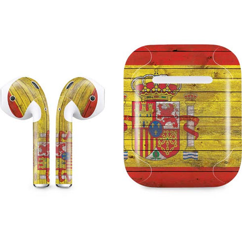 Spain Flag Dark Wood Apple AirPods Skin