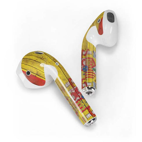Spain Flag Dark Wood Apple AirPods Skin