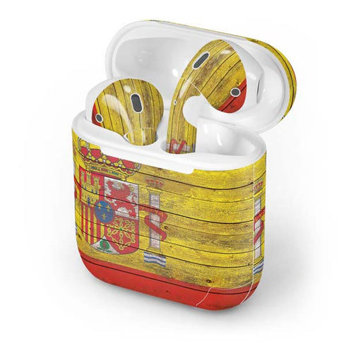 Spain Flag Dark Wood Apple AirPods Skin