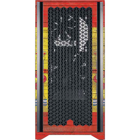Spain Flag Dark Wood Corsair 4000D Tempered Glass Mid-Tower ATX Case Skin