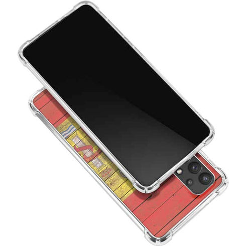 Spain Flag Dark Wood Galaxy A32 5G Clear Case