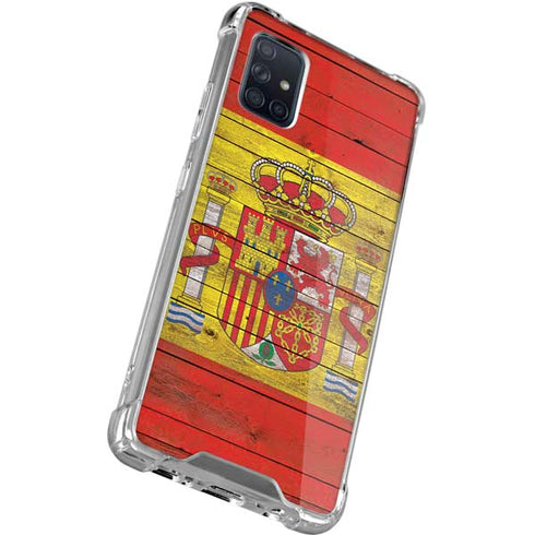 Spain Flag Dark Wood Galaxy A51 5G Clear Case