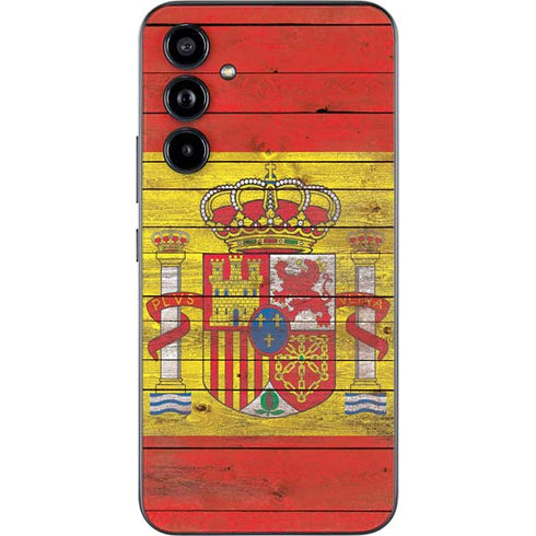 Spain Flag Dark Wood Galaxy A54 5G Skin