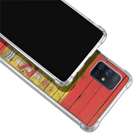 Spain Flag Dark Wood Galaxy A71 5G Clear Case
