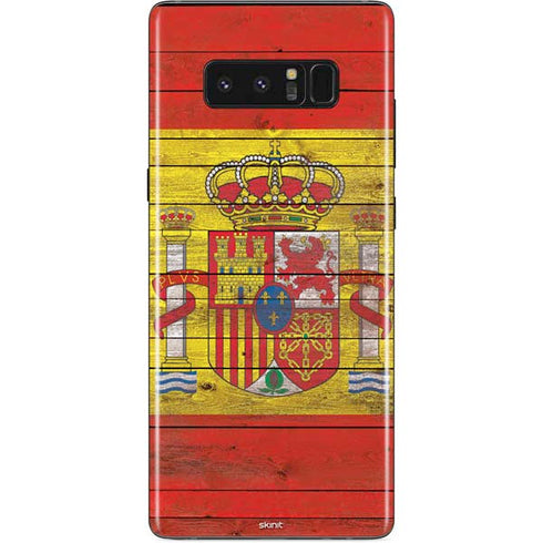 Spain Flag Dark Wood Galaxy Note 8 Skin