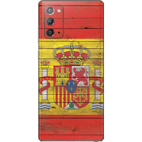 Spain Flag Dark Wood Galaxy Note20 5G Skin