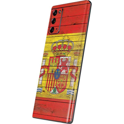 Spain Flag Dark Wood Galaxy Note20 5G Skin