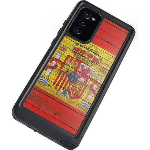 Spain Flag Dark Wood Galaxy Note20 5G Waterproof Case