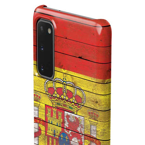 Spain Flag Dark Wood Galaxy S20 Lite Case