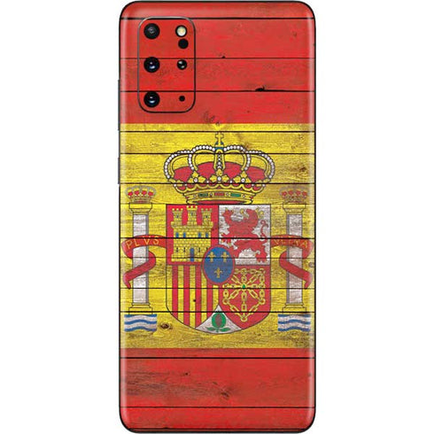 Spain Flag Dark Wood Galaxy S20 Plus Skin