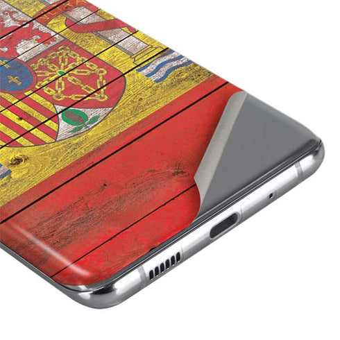 Spain Flag Dark Wood Galaxy S20 Plus Skin
