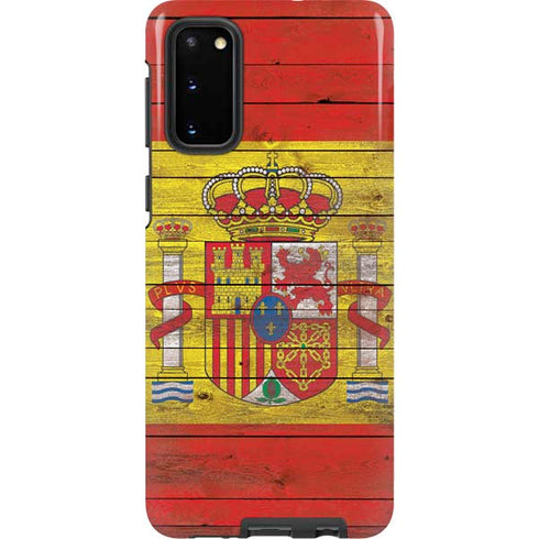 Spain Flag Dark Wood Galaxy S20 Pro Case