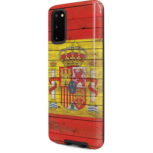 Spain Flag Dark Wood Galaxy S20 Pro Case