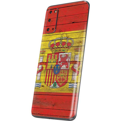 Spain Flag Dark Wood Galaxy S20 Skin