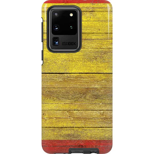 Spain Flag Dark Wood Galaxy S20 Ultra 5G Pro Case