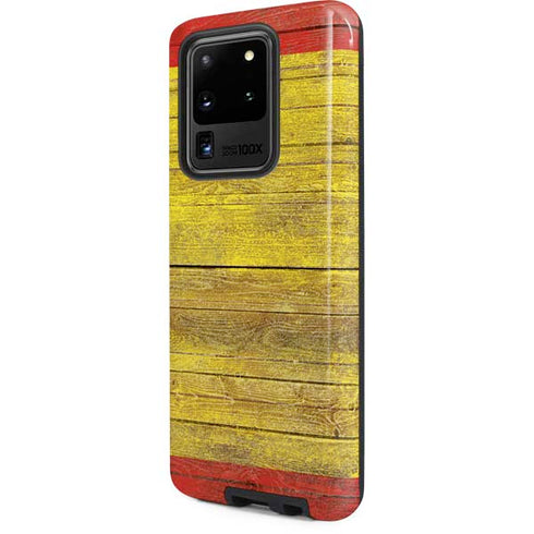 Spain Flag Dark Wood Galaxy S20 Ultra 5G Pro Case