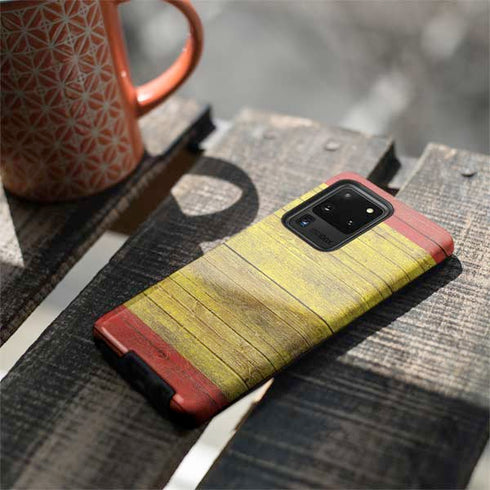 Spain Flag Dark Wood Galaxy S20 Ultra 5G Pro Case