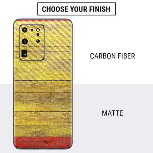 Spain Flag Dark Wood Galaxy S20 Ultra 5G Skin