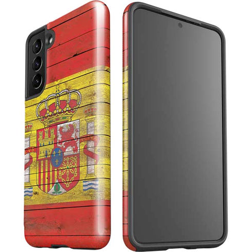 Spain Flag Dark Wood Galaxy S21 5G Pro Case