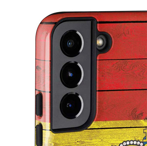 Spain Flag Dark Wood Galaxy S22 Plus Pro Case
