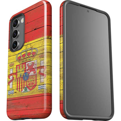 Spain Flag Dark Wood Galaxy S23 Pro Case