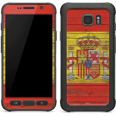 Spain Flag Dark Wood Galaxy S7 Active Skin