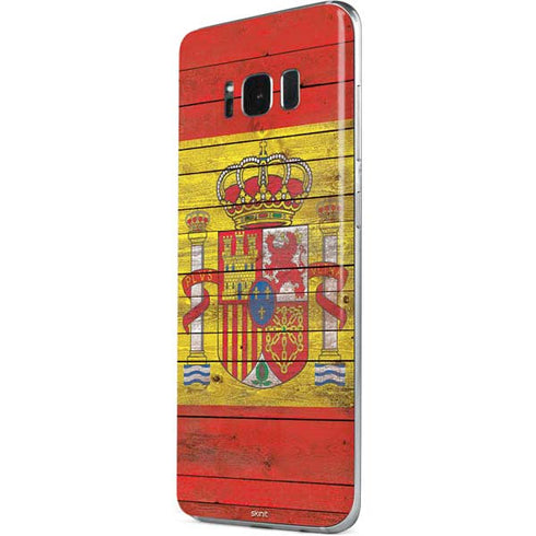 Spain Flag Dark Wood Galaxy S8 Skin
