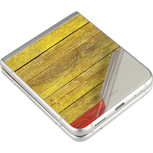 Spain Flag Dark Wood Galaxy Z Flip3 5G Skin