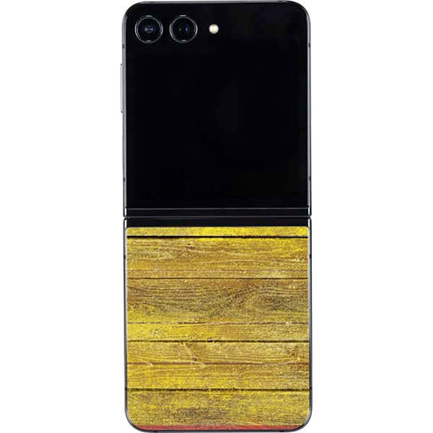 Spain Flag Dark Wood Galaxy Z Flip5 5G Skin