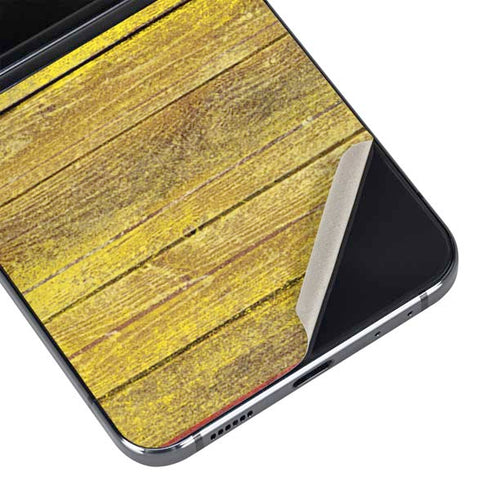 Spain Flag Dark Wood Galaxy Z Flip5 5G Skin