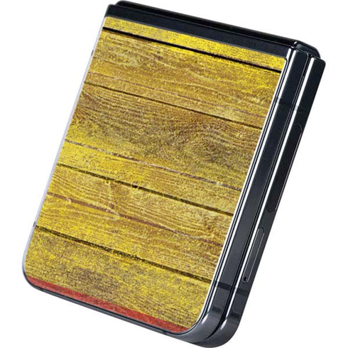 Spain Flag Dark Wood Galaxy Z Flip5 5G Skin