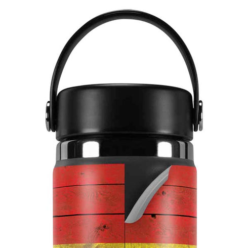 Spain Flag Dark Wood Hydro Flask 20oz Wide Mouth Skin