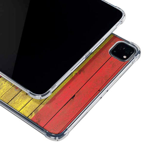 Spain Flag Dark Wood iPad Pro 12.9in (2020) Clear Case