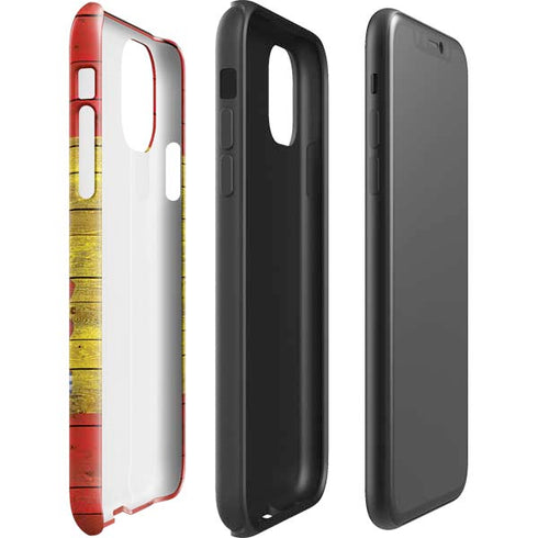 Spain Flag Dark Wood iPhone 11 Impact Case
