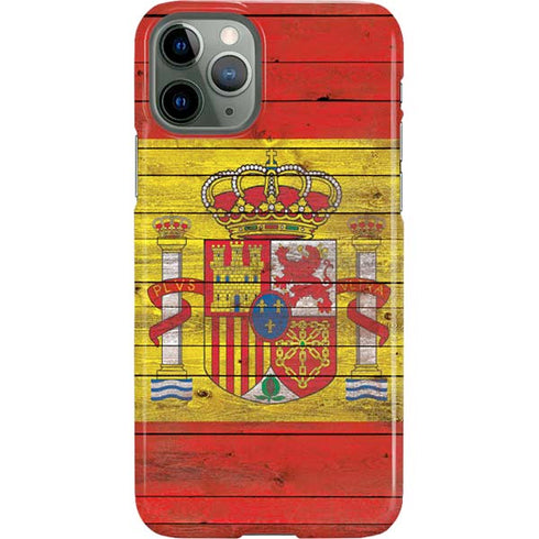 Spain Flag Dark Wood iPhone 11 Pro Lite Case