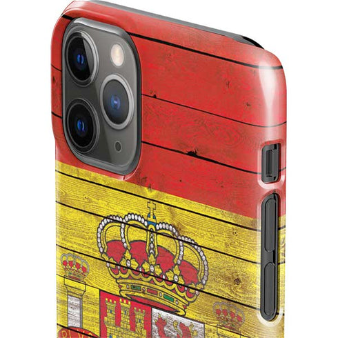 Spain Flag Dark Wood iPhone 11 Pro Lite Case