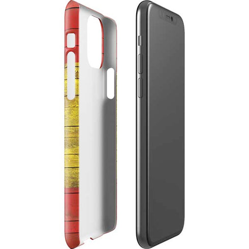 Spain Flag Dark Wood iPhone 11 Pro Lite Case