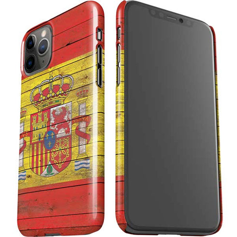 Spain Flag Dark Wood iPhone 11 Pro Lite Case