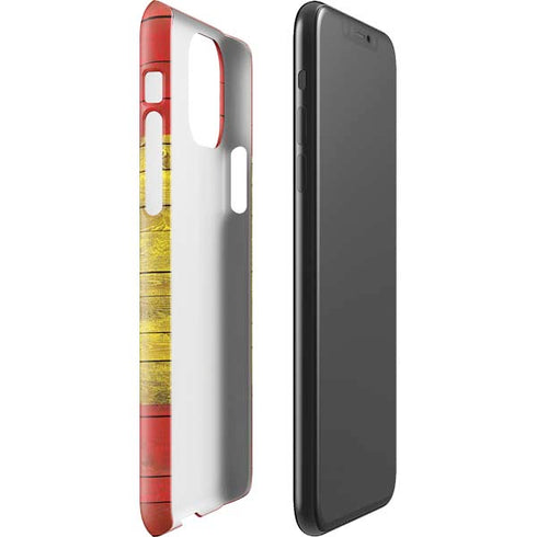 Spain Flag Dark Wood iPhone 11 Pro Max Lite Case