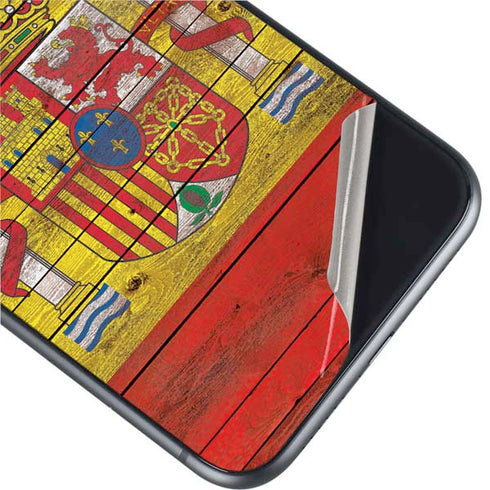 Spain Flag Dark Wood iPhone 11 Skin