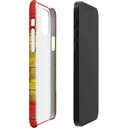 Spain Flag Dark Wood iPhone 12 Mini Lite Case