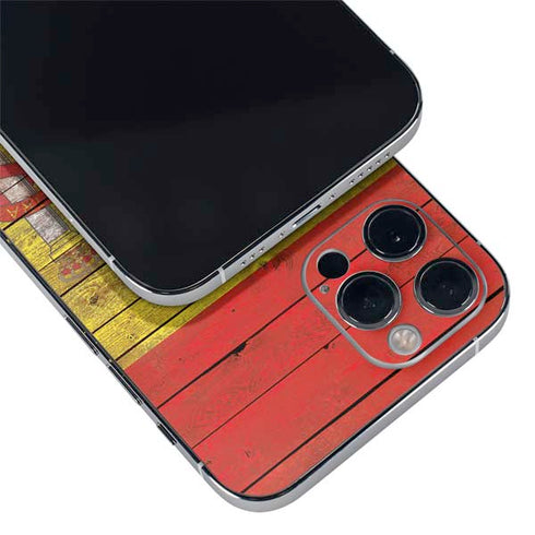 Spain Flag Dark Wood iPhone 12 Pro Max Skin