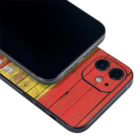 Spain Flag Dark Wood iPhone 12 Skin