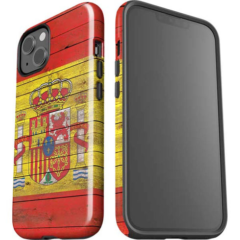 Spain Flag Dark Wood iPhone 13 Impact Case