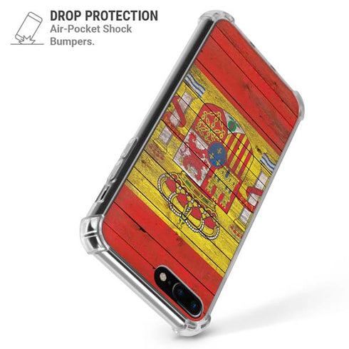 Spain Flag Dark Wood iPhone 7/8 Plus Clear Case