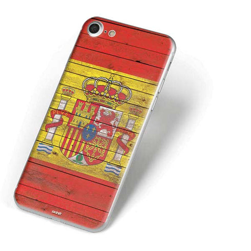 Spain Flag Dark Wood iPhone 7 Skin