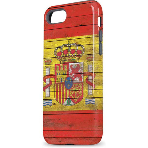 Spain Flag Dark Wood iPhone 8 Pro Case