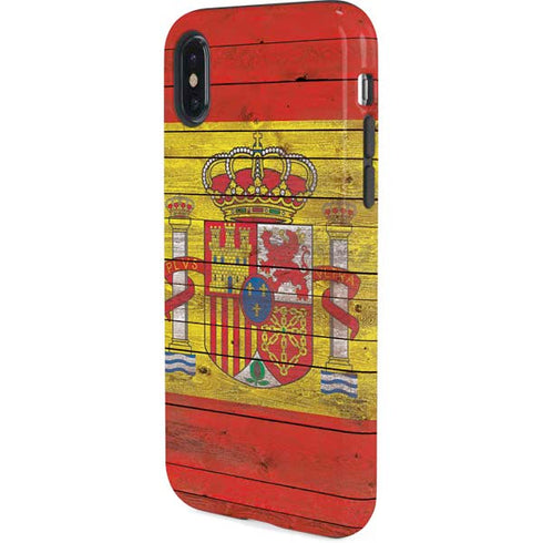 Spain Flag Dark Wood iPhone XS Pro Case