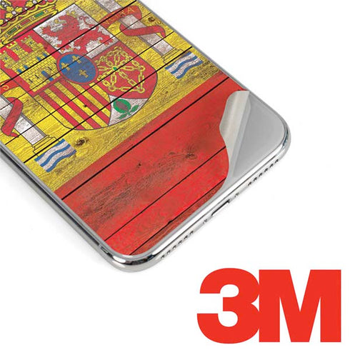 Spain Flag Dark Wood iPhone XS Skin