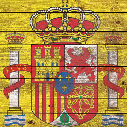 Spain Flag Dark Wood iPhone XS Skin